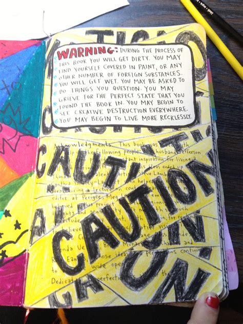 Wreck This Journal Warning Page