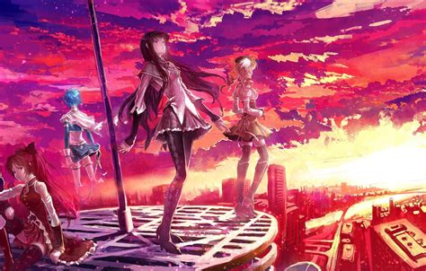 Wallpaper The Sky Clouds Sunset The City Weapons Girls Building