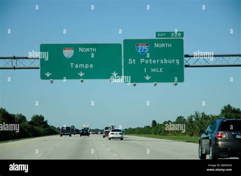 I 75 Interstate Highway Heading North Towards Tampa Florida America Usa