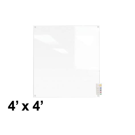 Ghent Harmony 4 X 4 Square Corners Frosted Non Magnetic Glass Whiteboard
