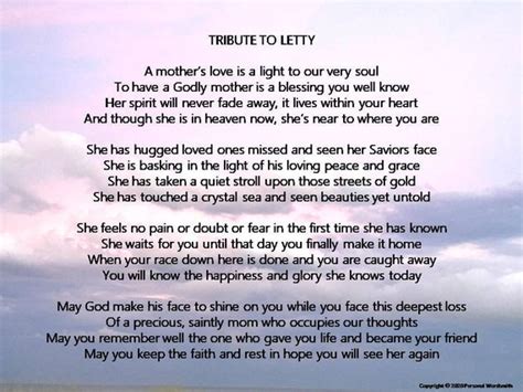 Poem To A Mother In Heaven Download Saintly Mom Deceased Etsy