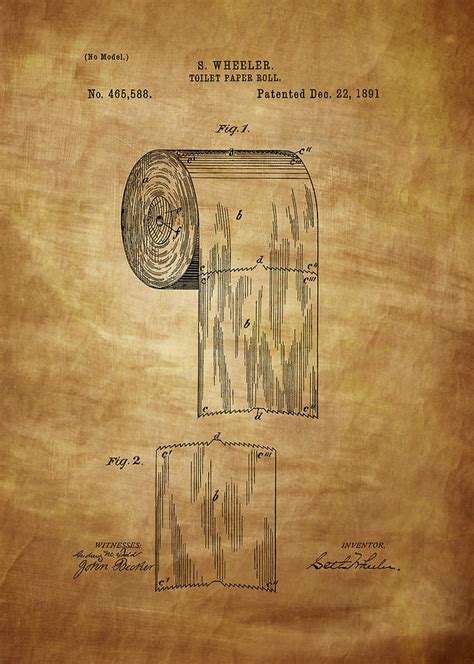 Toilet Paper Roll Patent 1891 Photograph By Chris Smith