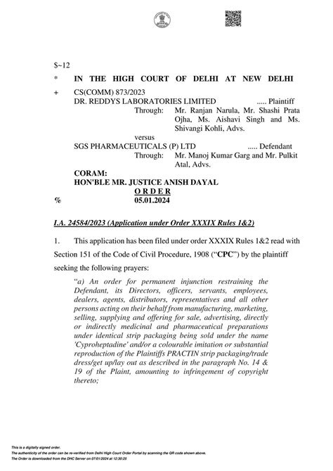 AJAY AMITABH SUMAN Dr Reddys Laboratories Limited Vs Sgs