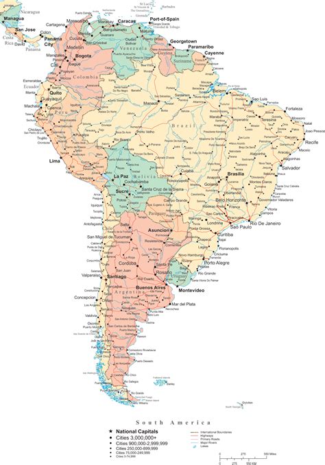 Mapa Pol Tico De Am Rica Del Sur Tama O Completo