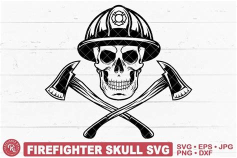Skull Firefighter Svg Fire Dept Fire Man Axe Fire Helmet