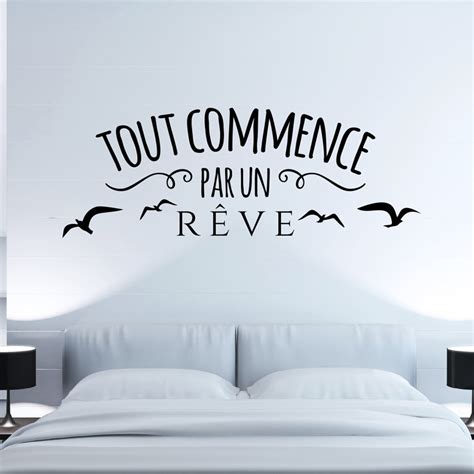 Découvrez notre sélection de stickers citation série : Sticker citation design Tout commence par un rêve ...