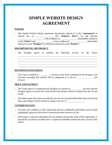 Free Simple Website Contract Template For Download 2023