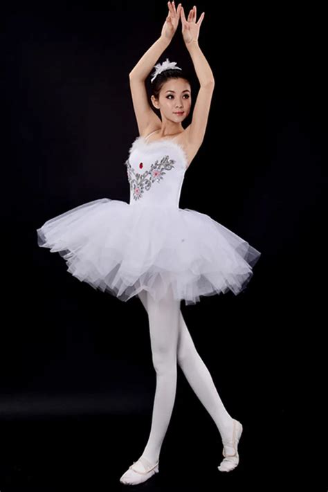Professional Ballet Tutu Dance Leotard Girls White Swan Lake Ballet