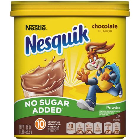 Nesquik No Sugar Added Chocolate Powder 16 Oz