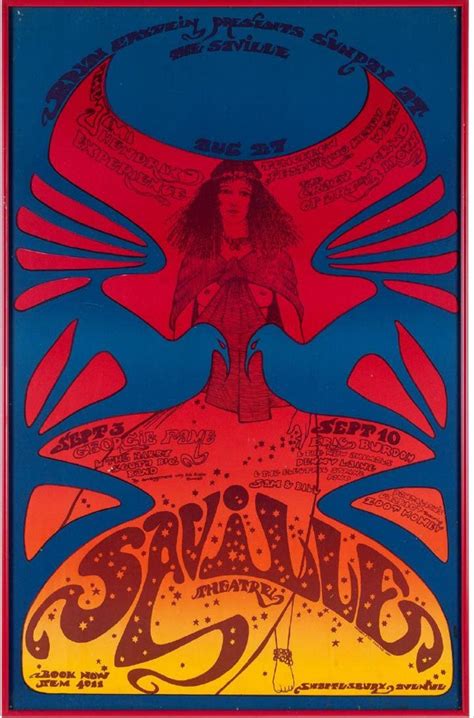 Jimi Hendrix Saville Theater Concert Poster Aug