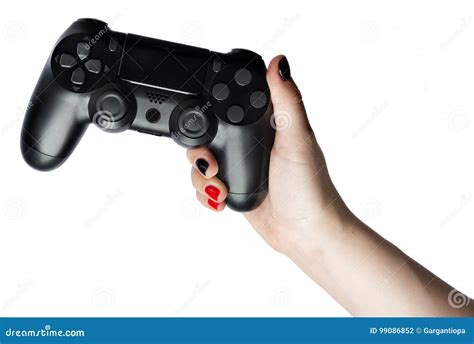 Video Game Console Controller In Gamer Hands Stock Photo Image Of