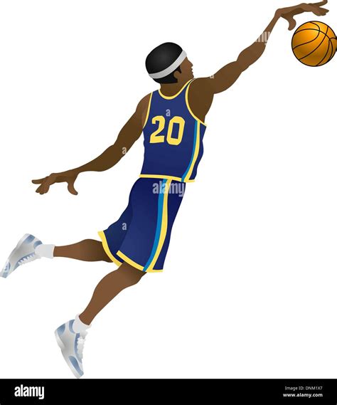 Una Ilustración Del Jugador De Baloncesto Mojando Una Bola Imagen