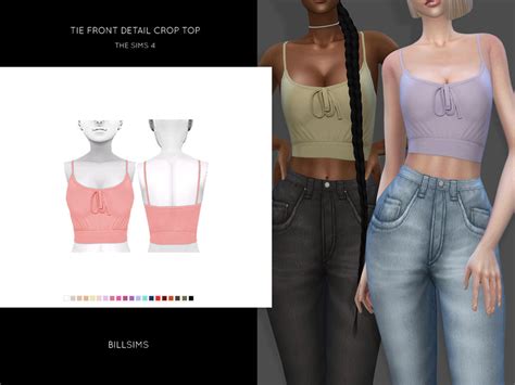 The Sims Resource Tie Front Detail Crop Top