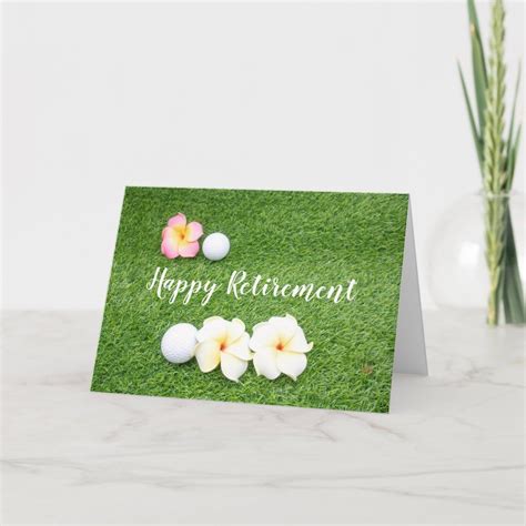 Golf Happy Retirement With Golf Ball And Flowers Card Zazzle Happy