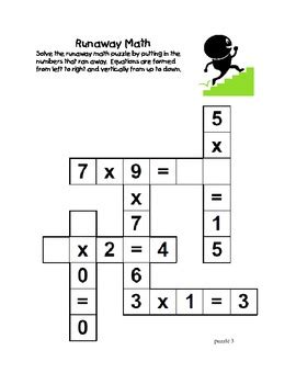 Download free and printable grade 2 math worksheets learn to use addition and subtraction within 100 and also solve simple word problems. Runaway Math Puzzles Multiplication Math Practice Grades 2 ...
