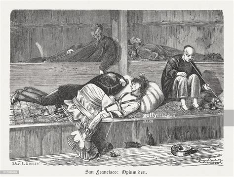 Opium Den In San Francisco Wood Engraving Published In 1880 High Res