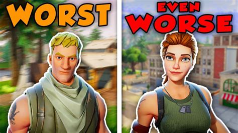 Ranking All Default Skins From Worst To Best Fortnite Battle Royale Youtube