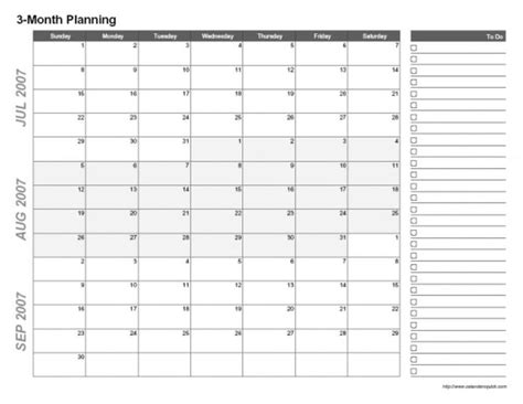 3 Month Blank Printable Calendar Template Printable 3 Month Blank