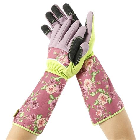 Women Long Sleeve Leather Gardening Work Gloves Perfect For Cactus