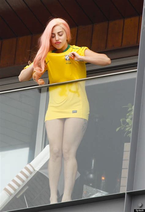 Lady Gaga Wears Brazil Football Shirt In Favelas Pictures Huffpost Uk