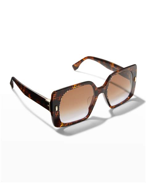 Fendi Ff Oversized Square Acetate Sunglasses Neiman Marcus