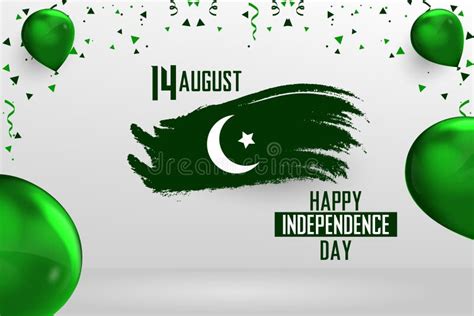 happy independence day pakistan 14 august pakistani independence day stock vector