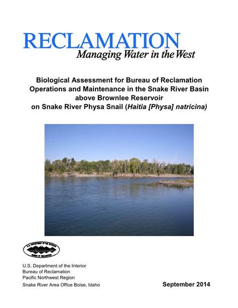 biological assessment for bureau of reclamation operations and docslib