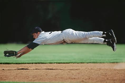 Baseball Player In Mid Air Catching Ball Photo Art Print Poster 24x36