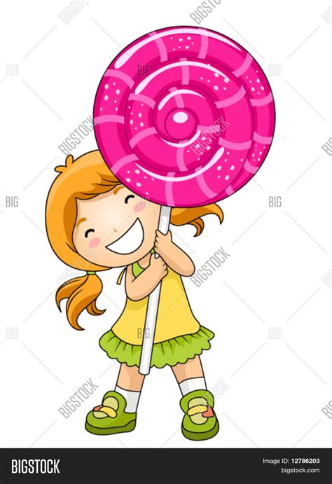 Girl Lollipop - Vector & Photo (Free Trial) | Bigstock