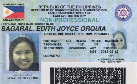 Free Printable Id Card Drivers License Template Philippines Printable