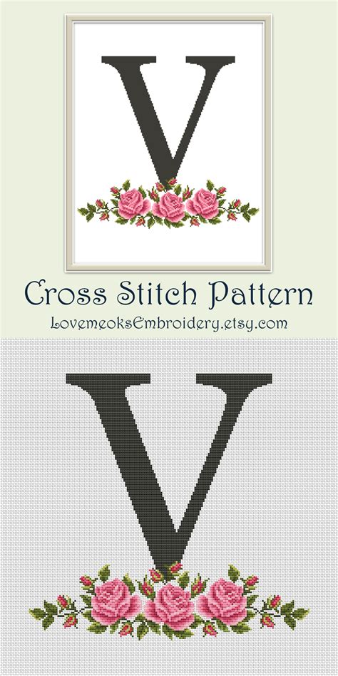 We did not find results for: Letter V modern cross stitch pattern Floral initial | Etsy ...