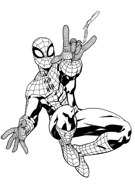 Dibujo De Spiderman Rzuca P Tnem De Ara A Para Colorear