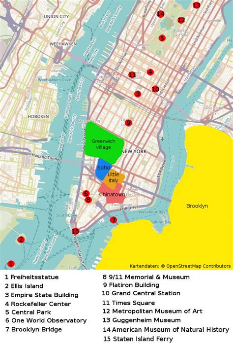 Soft1you New York Manhattan Karte Sehenswürdigkeiten