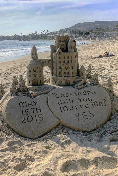 12 Romantic Beach Proposal Ideas Are Sure To Make Her Swoon Beach Sand Castles Beach