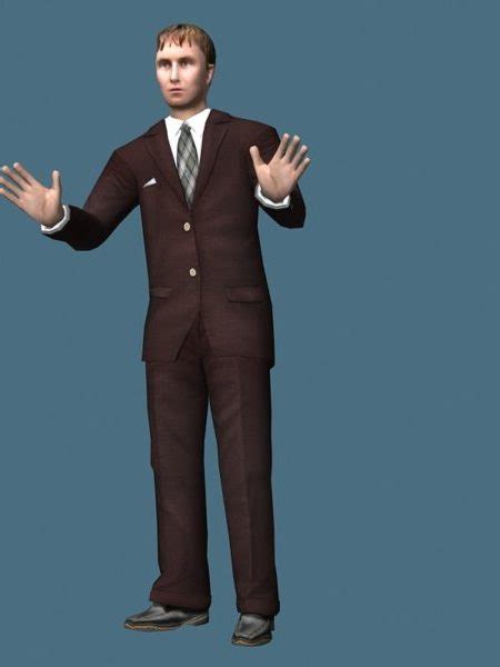 Businessman Standing Rigged Characters 3d Model Ma Mb Max