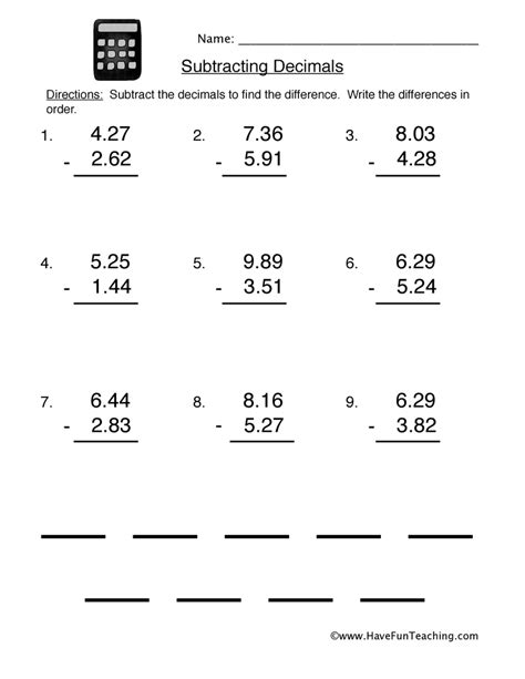 Decimals Worksheet Grade 4