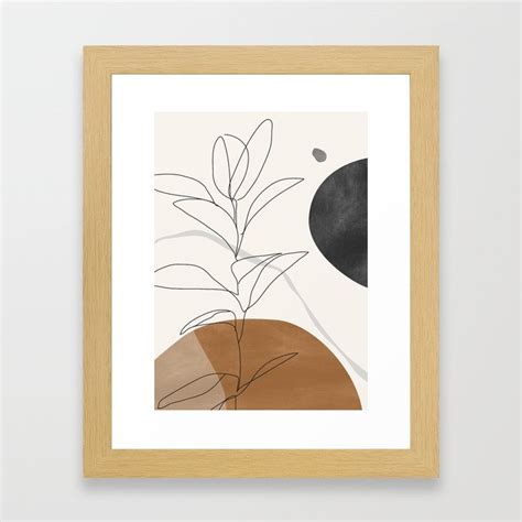 Buy Abstract Art Minimal Plant Framed Art Print By Thindesign