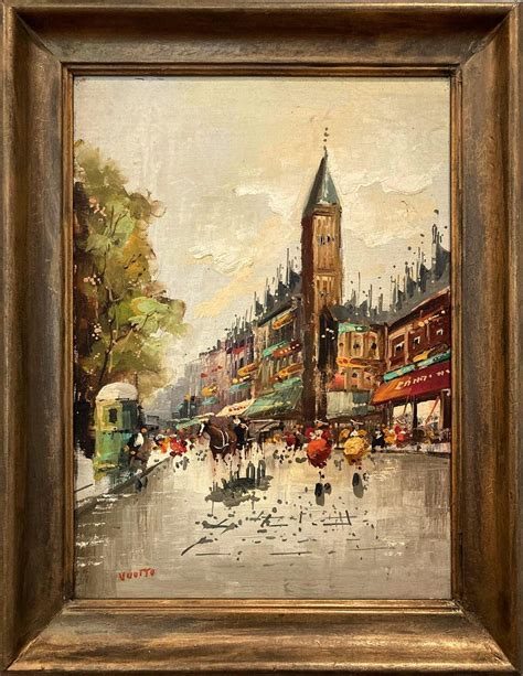 Unknown Parisian Street Scene French Impressionist Of Paris Oil