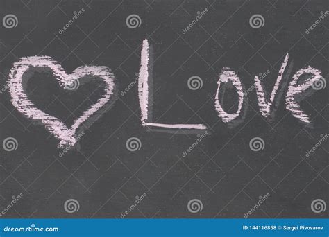 Symbol Of Love Heart Inscription Message Love S Contrasting Black