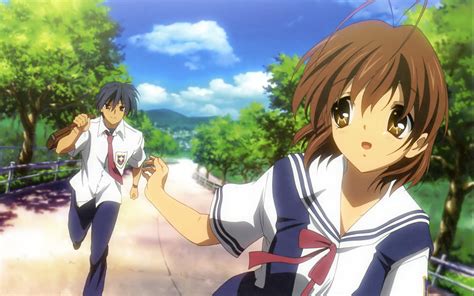 Download Cute Anime Couple Running Wallpaper
