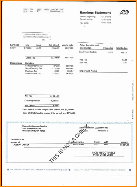 Adp Fillable Pay Stub Template 2023 Template Printable