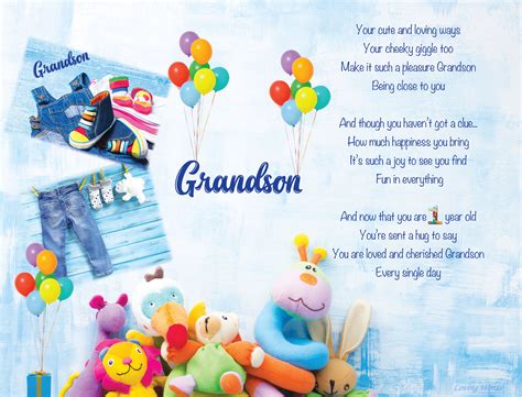 Grandson 1st Birthday Greeting Cards By Loving Words