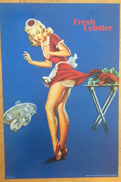Fresh Lobster Vintage 40s Style Pin Up Girl Poster Retro