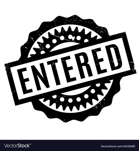 Entered Rubber Stamp Royalty Free Vector Image