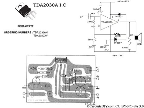 The o/p of the ic is connected through the 2200uf value of the series capacitor which allows amplified signal toward the speaker. TDA2030A Amplifier Circuit used in home theaters - Circuits DIY