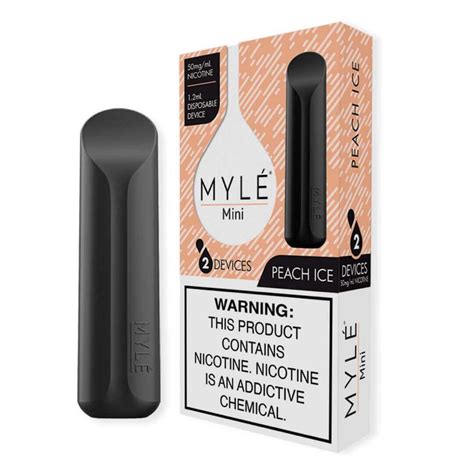 MYLE Mini Peach ice Disposable Device - Vape Dubai Quick. peach ice myle mini