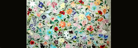 Mosaic Floral Backsplashdesigner Glass Mosaics