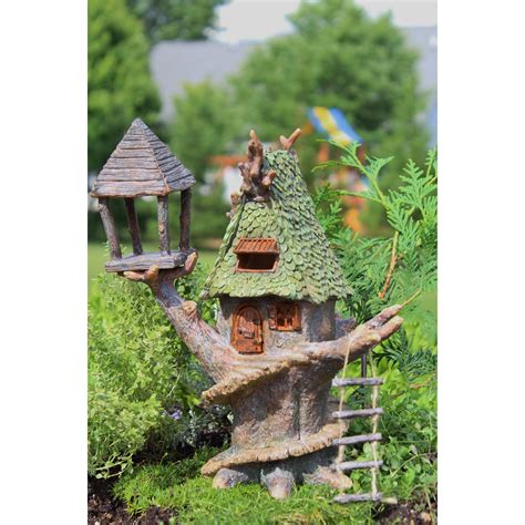 Double Tree House With Ladder Fairy Tree Houses Fairy Village Fairy