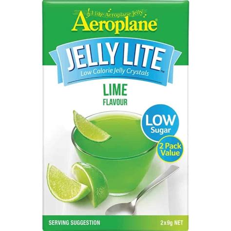 Buy Aeroplane Jelly Lite Lime Flavour Low Calorie Jelly Crystals 2x9g