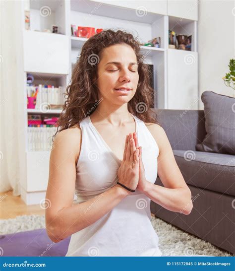 Woman Practicing Yoga And Meditation Stock Image Image Of Beautiful